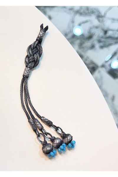 KAZZAZE Cască de argint oxidat cu ciucuri, potrivită pentru toate tipurile de...