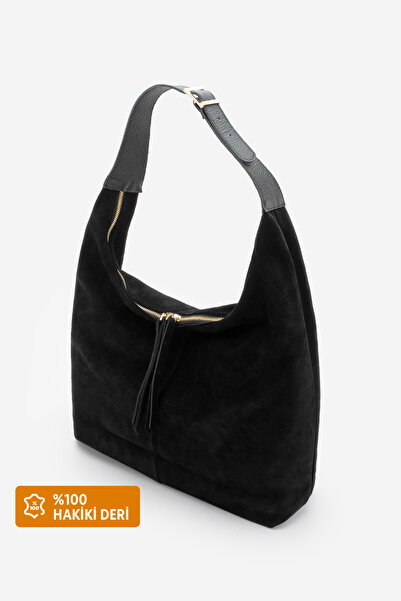 Marjin Geantă de umăr pentru femei, din piele naturală, cu fermoar, Avelin, p...