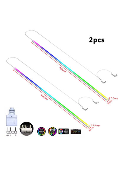 Choice 2PCS ICE Whale LB-408 5V 3Pin Addressable ARGB PC Case Decorative Ligh...