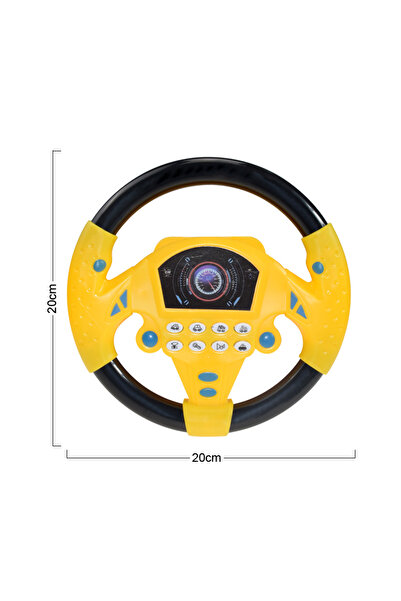 Choice لعبة عجلة قيادة كهربائية صفراء مقاس 20 سم مع ضوء وصوت للأطفال الرضع، ت...