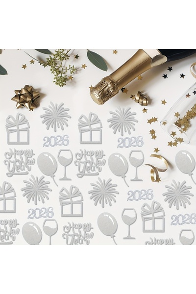 Choice 100 قطعة/عبوة من قصاصات الورق الفضية، زينة للعام الجديد 2026، ورق ذهبي...