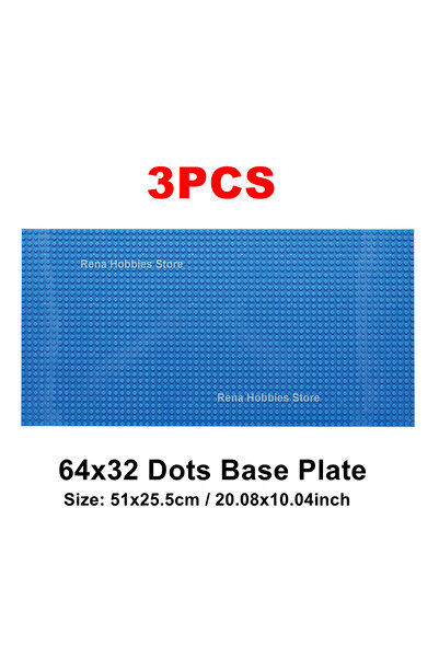 Choice 3 قطع زرقاء، 3 قطع، 32 × 64 نقطة، قاعدة بناء صغيرة يمكنك تجميعها بنفسك...