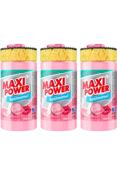 Maxi Power Set 3 BUCATI - DETERGENT VASE 1L BUBBLE GUM.