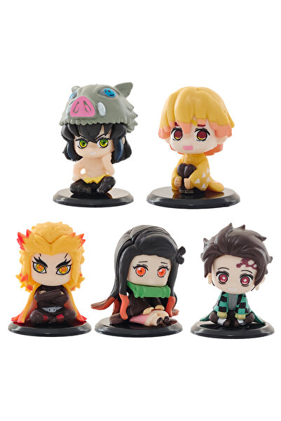 BANDAI مجموعة من 5 قطع من مجسمات قاتل الشياطين المصغرة بالجملة، متوفرة بأحجام...