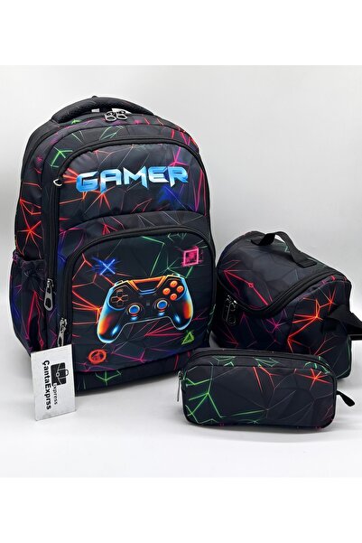 ÇantaExpress Children's First School Bag Black Set of 3 Primary School Bag Ch...