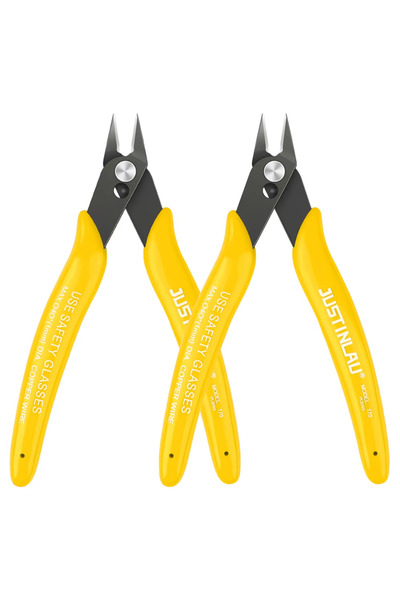 Choice21 Yellow 2Pcs Mini Nose Cutting Plier Electrical Wire Cable Cutter Met...