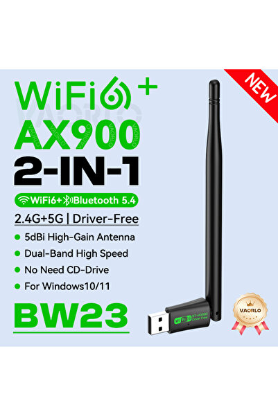 Choice محول AX900 BT5.4 BW23 AX900 WiFi6 USB، بلوتوث 5.4 ثنائي النطاق 2.4 جيج...
