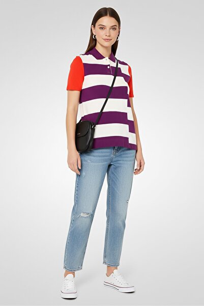 Lacoste Women Regular Fit Embroidered Logo Short Sleeve Polo Shirt, Multicolor