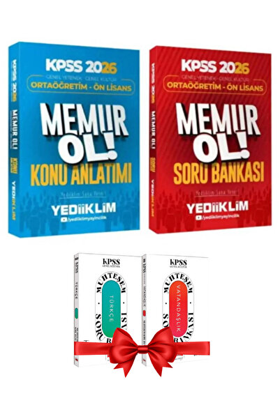Yediiklim Yayınları KPSS 2026 Ortaöğretim Ön Lisans Memur Ol Konu Anlatımı+Me...