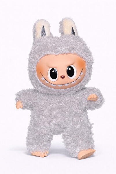 OEM Плюшена играчка Labubu Labubu "Вълнуващи макарони" със сусам - сива