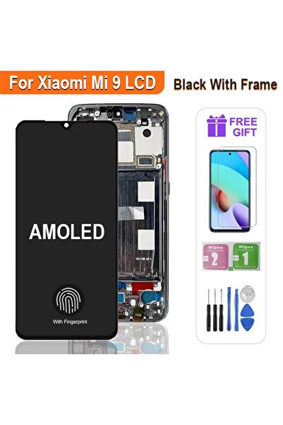 Choice شاشة AMOLED سوداء بإطار أسود مقاس 6.39 بوصة فائقة الوضوح لهاتف Mi 9، ش...