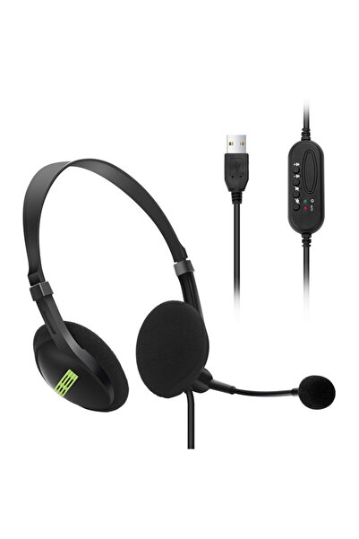 Choice سماعات رأس سوداء تعمل بمنفذ USB، مزودة بتقنية بلوتوث، وخاصية إلغاء الض...