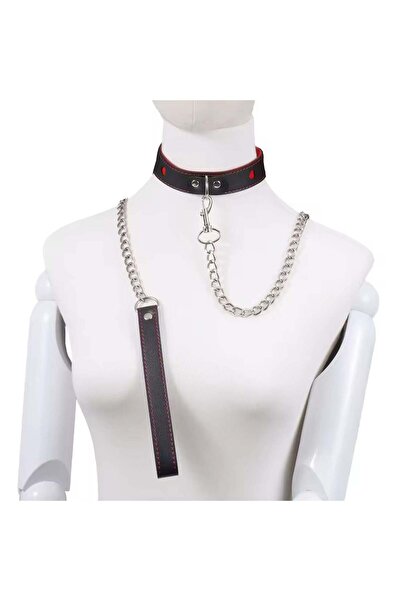 Obsessia WalkMe 2in1 Set BDSM Collar and Leash, Leather , Stainless Steel, Se...
