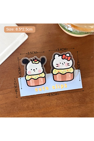 Choice 05 قطعتان من مشابك إغلاق الطعام على شكل حيوانات لطيفة، مشبك بولي بروبي...