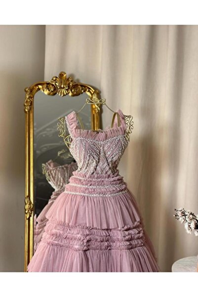 vanus fashion فستان سهره ميدي 4981