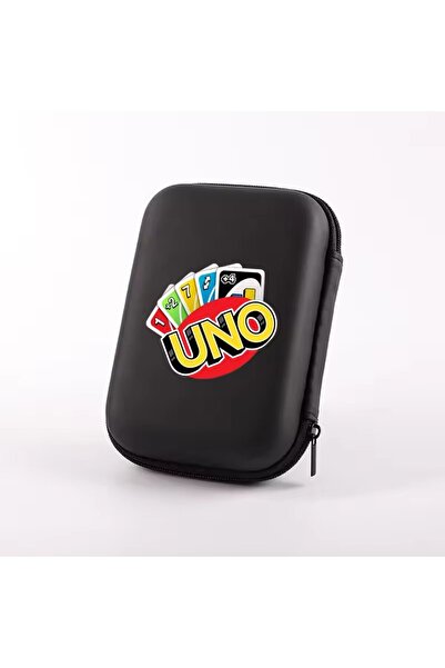 Uno حقيبة سفر سوداء بسحاب لحمل بطاقات ألعاب الطاولة وتخزينها، مثالية للأطفال ...