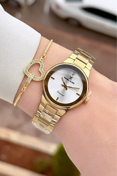 Daniel Klein Altın Renk 2 Yıl Garantili Kadın Kol Saati Ve Bileklik