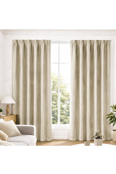 L&Wen Velcro High Blackout Curtains, Without Rods and Thermal Insulated Windo...