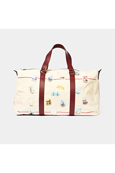 SOL28 Travel Geanta de voiaj weekender L cu imprimeu timbre