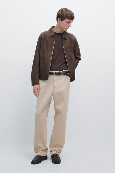 Massimo Dutti Elastik belli pamuklu fitilli kumaş pantolon