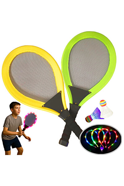 RCO Set Rachete cu LED-uri colorate de Badminton/Tenis, Galben/Verde