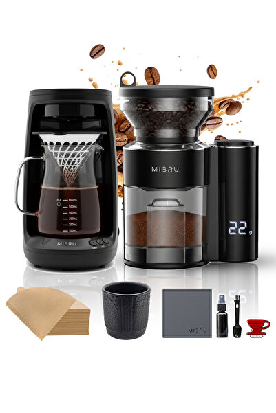 MIBRU V60 Specialty Coffee Set – 5 Piece Barista Bundle With Electric Coffee ...