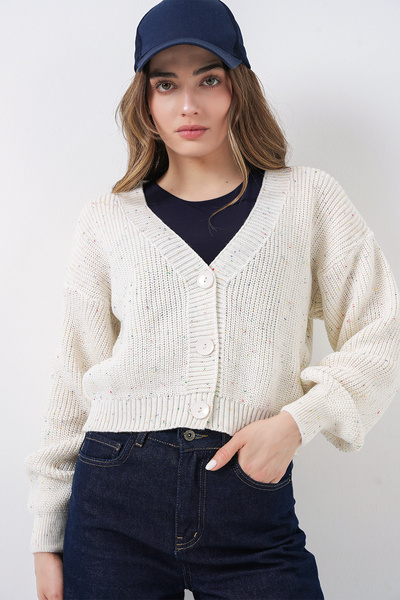 Bigdart Cardigan tricotat pentru femei 15955 - Ecru