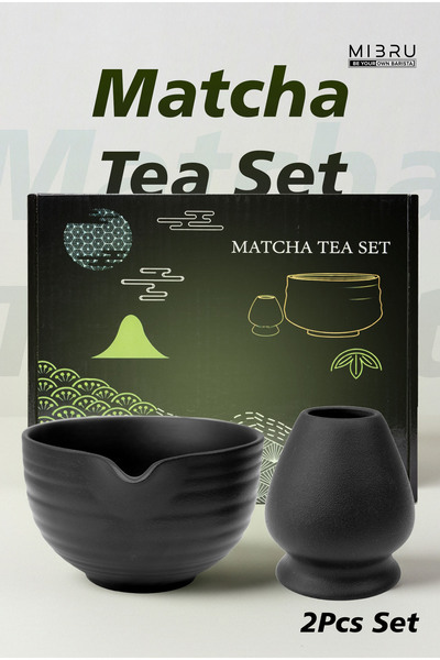 Generic Black 2pcs Japanese Matcha Tea Set Indoor Beverage Shop Tea-making To...