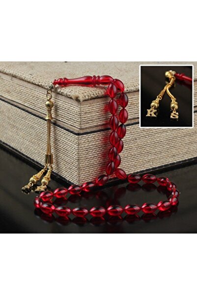 İnan Tesbih Gilded Silver Tasseled Lettered Amber Rosary