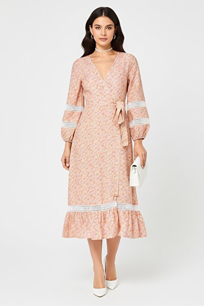 Maje Women Floral Wrap Dress, Multicolor