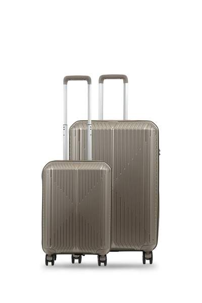 GROUND Sirius 2'li Valiz Seti Büyük-Kabin - Krom - 10728