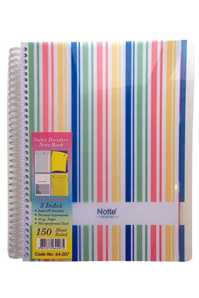 Notte Caiet A5 cu index și spirală, 150 de coli, dictando