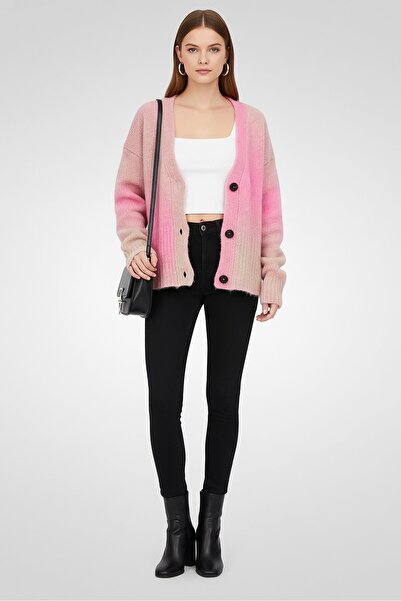 Hugo Boss Women V Neck Ombre Pattern Sweaters, Pink