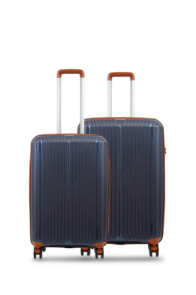 GROUND Sirius Gar 2'li Valiz Seti Büyük-Orta - Denim Taba - 10728