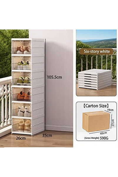 Generic 6-layer self-installing shoe box shoe cabinet storage box shoe rack f...