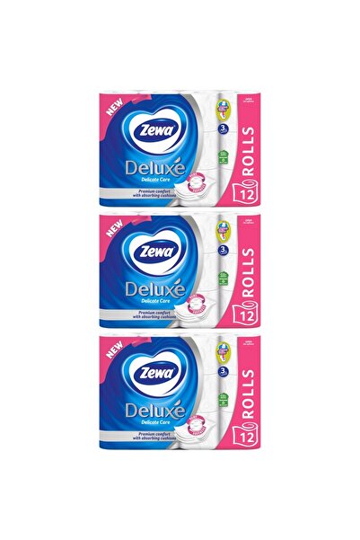 Zewa SET 3 BUCATI Hârtie igienică Deluxe, 3 straturi, set de 12 role, pentru ...