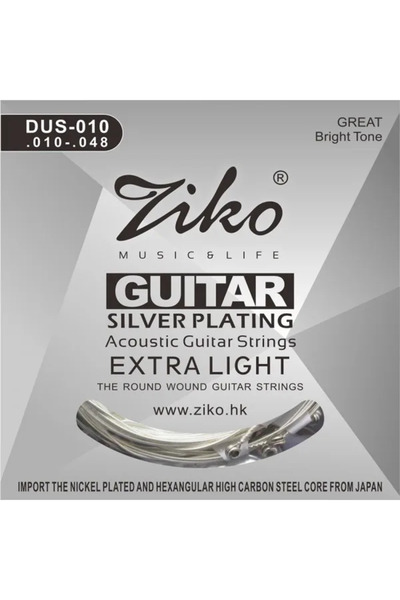 Choice مجموعة أوتار جيتار زيكو الصوتية DUS-010، مطلية بالفضة، 6 أوتار للجيتار...