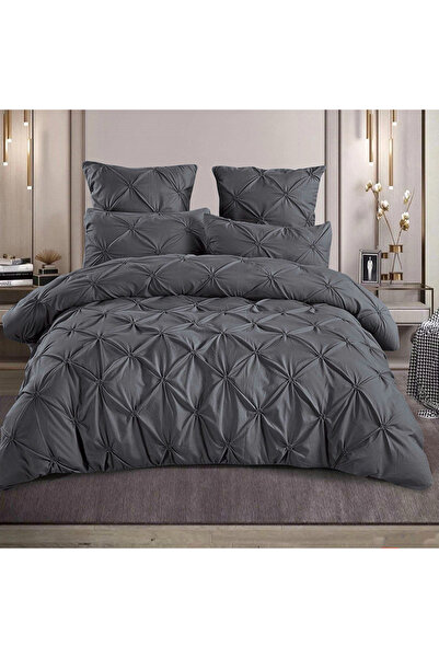 OEM Lenjerie de pat cu pliuri 180x200 pentru pat dublu 2 persoane, 6 piese, F...