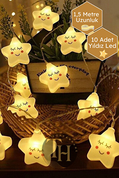Winnie Baby Dekoratif Pilli Gülen Yüz Yıldız Ip Led Işık Zinciri Yılbaşı Süs ...