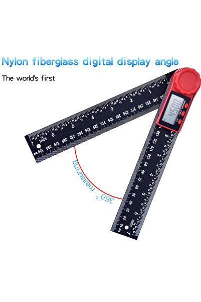 Choice مسطرة قياس الزوايا الرقمية السوداء 200 مم × 200 مم (8 بوصة) - منقلة - ...