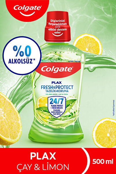 Colgate Plax Çay ve Limon Plağa Karşı Alkolsüz Ağız Bakım Suyu 500 ml