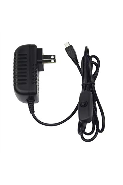 Choice US 5V 3A Raspberry Pi 3B+ 3B Power Supply with Switch Button Power Ada...