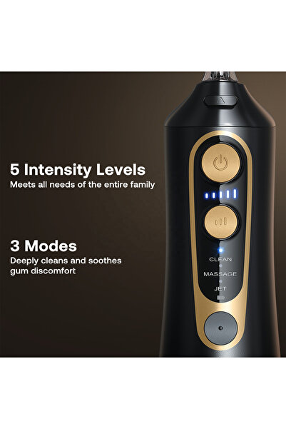 Bitvae C6 Cordless Dental Water Flosser, 300ml Tank, 6 Tips, IPX7 (Black)