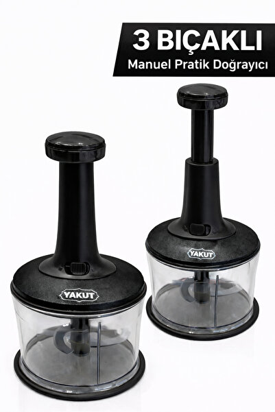 ARVALE Manual Press Hand Rondosu with Steel Blade - Vegetable, Onion, Garlic ...