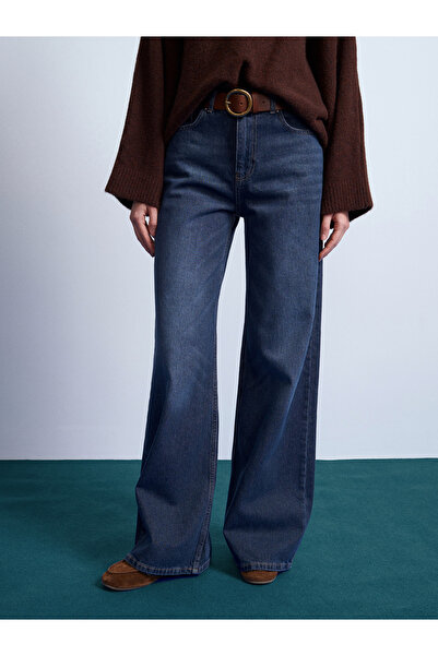 Dilvin 72122 bumbac 100% croi larg pe picior Jean-Mavi