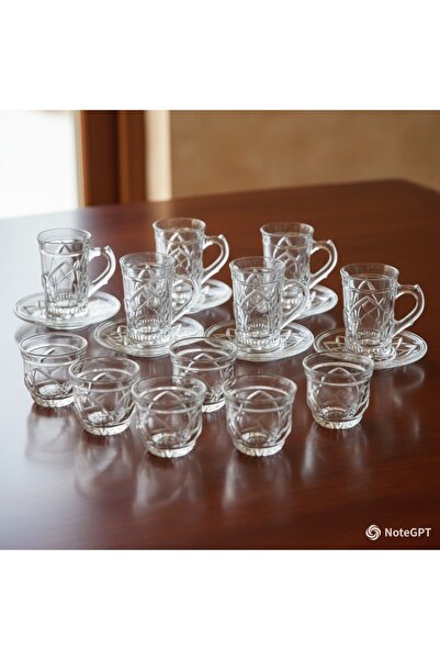 ALSAIF ☕✨ Al Saif Alia Tea and Coffee Cup Set | Premium Japanese Glass - 18 P...