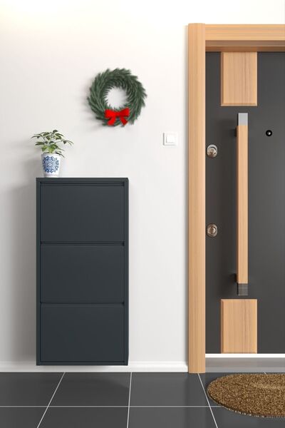 formood Üçlü Metal Ayakkabılık Antrasit