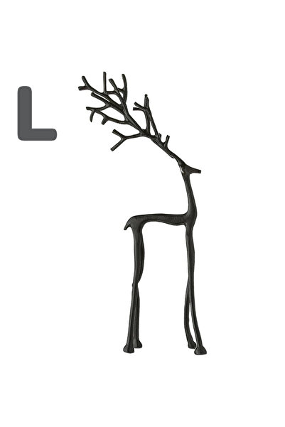 Choice L 1pc Classic Elegant Black Letter Deer Figurine - Christmas Tree Topp...