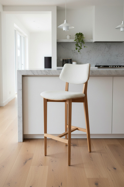 KleinHaus Furniture Belis Ahşap Bar Sandalyesi (Değiştirilebilir Renk Seçenek...