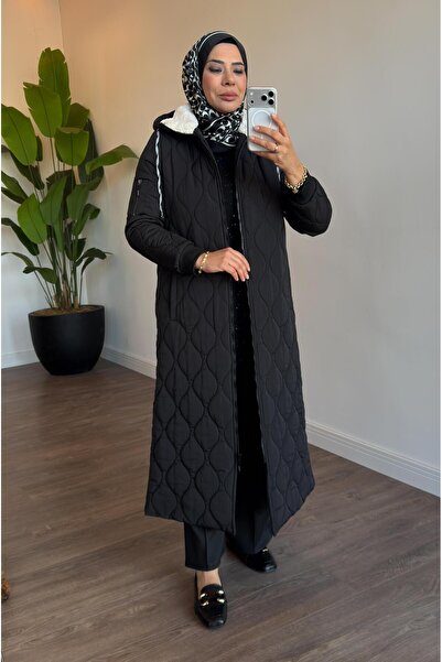 Doque Kapitone Uzun Kaban - Siyah